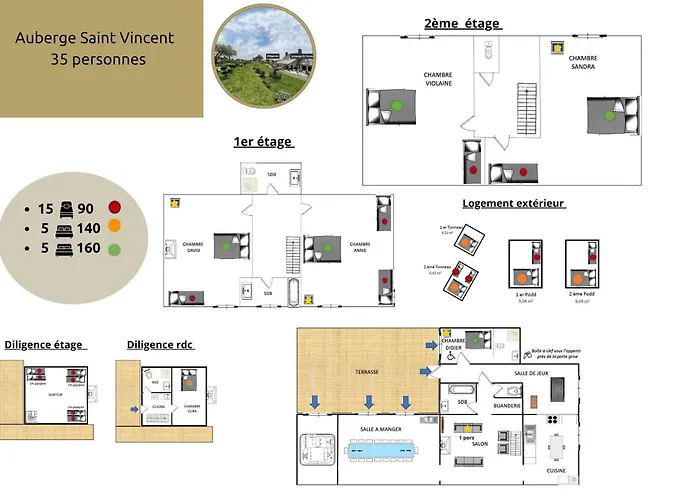 St Vincent Et Diligence 35pers : Jacuzzi, Salle De Jeux Tessy-sur-Vire